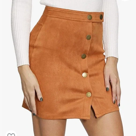 Rust colored mini skirt - Picture 1 of 5